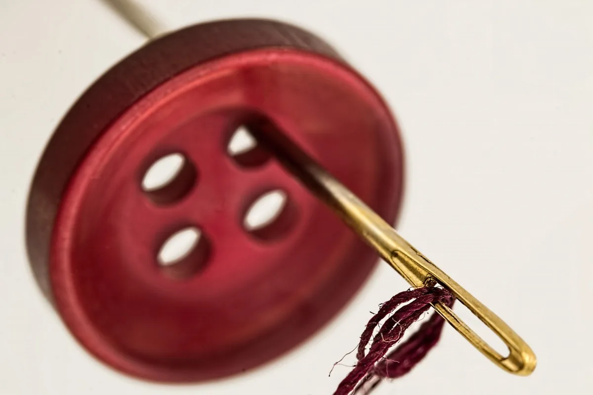 Needle and thread close up