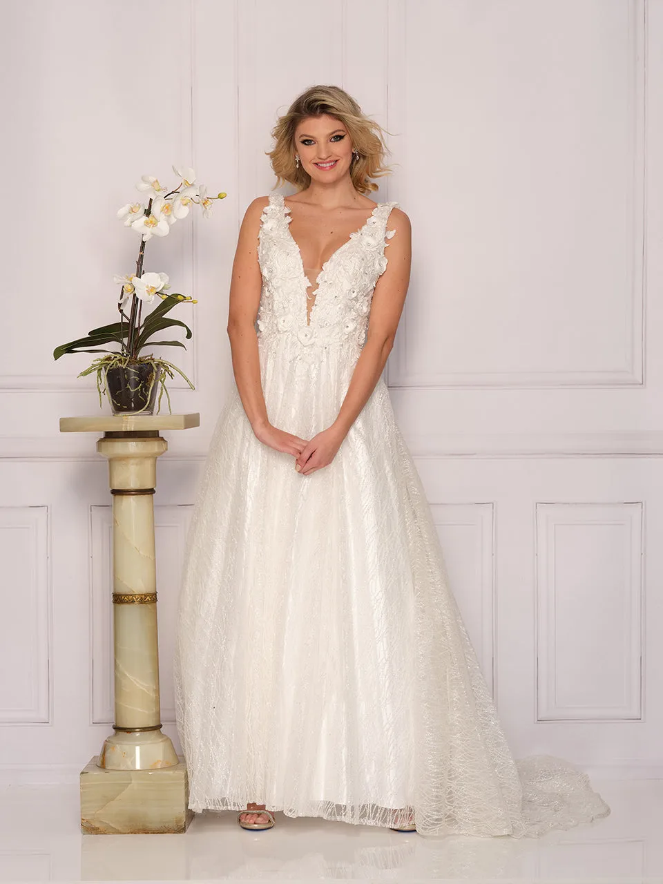Dave & Johnny 10288W Prom Dress in Ivory — view 3