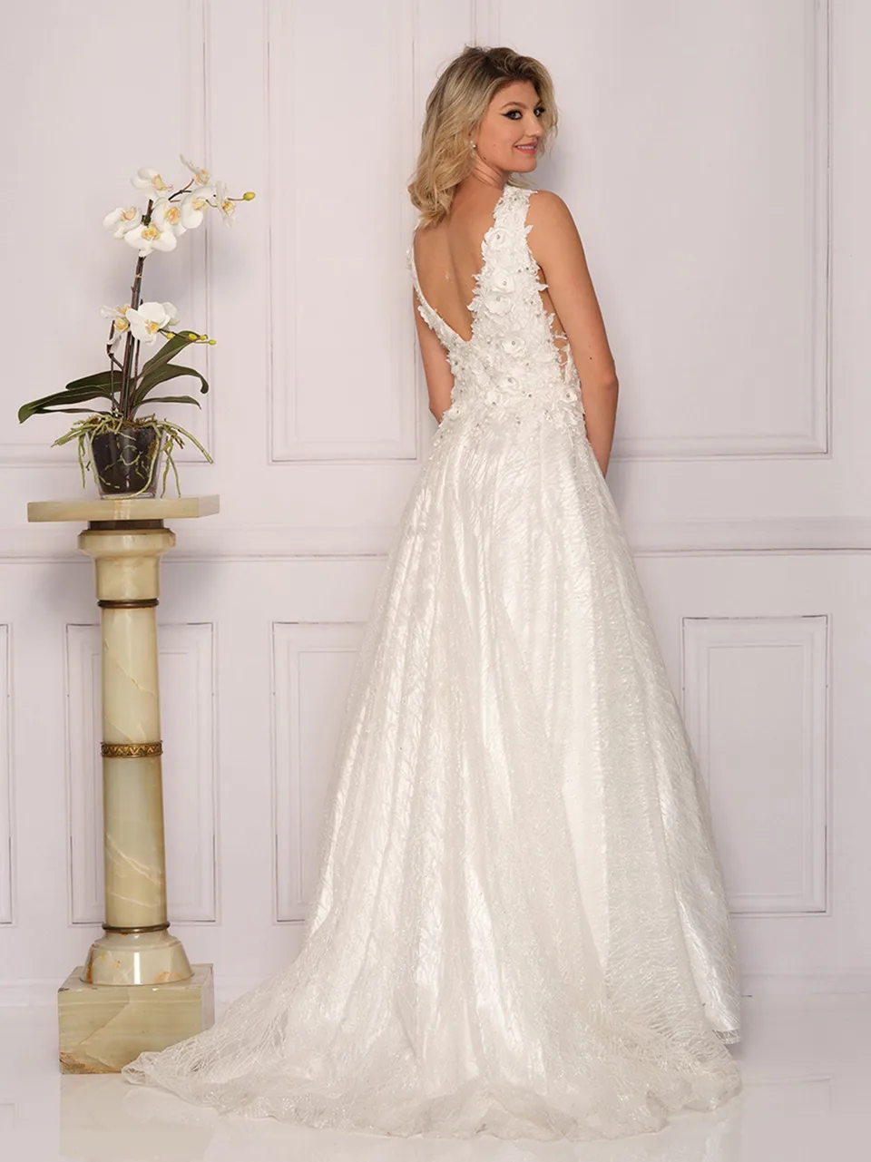 Dave & Johnny A10288W Wedding Dress — back view