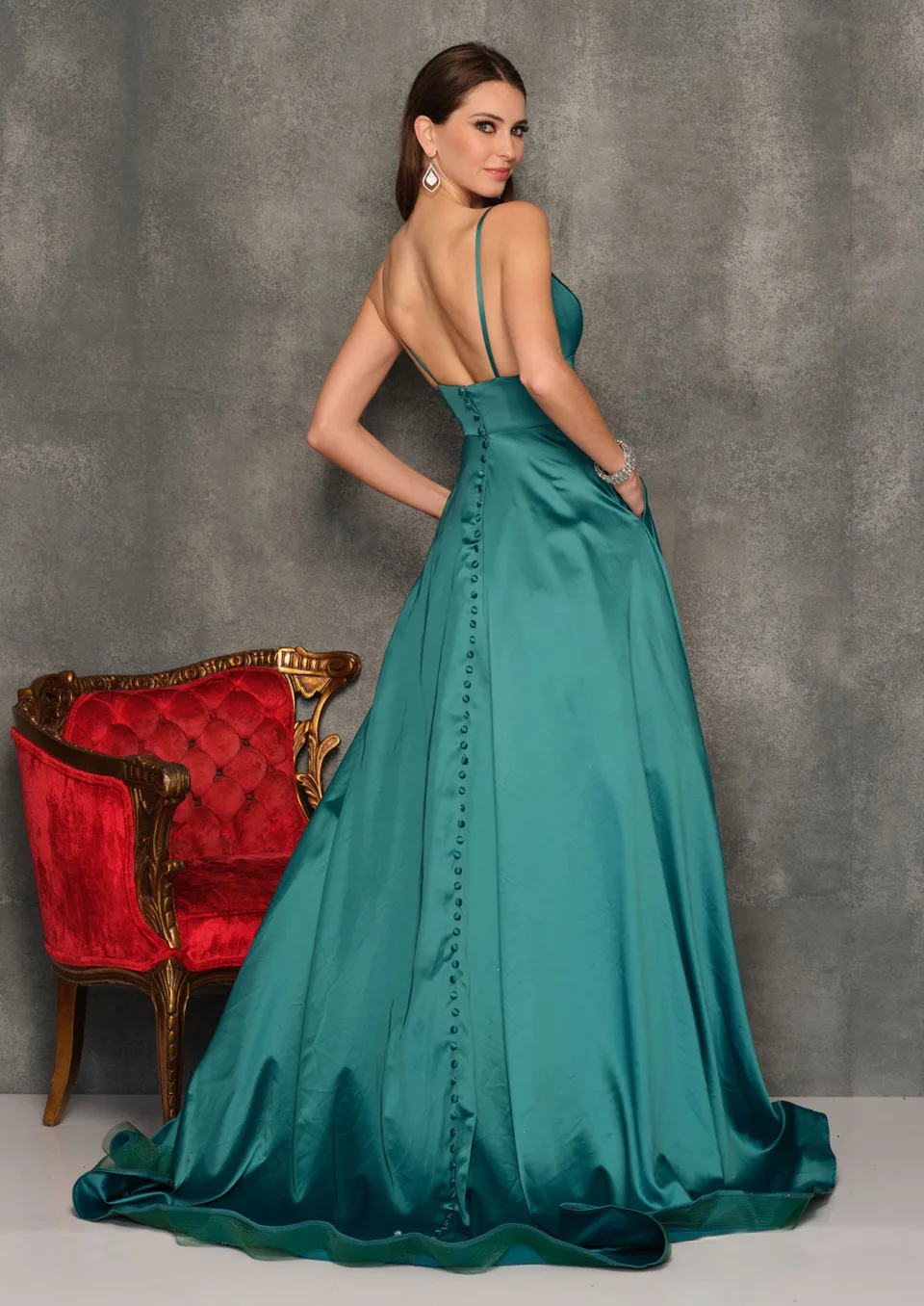 Dave & Johnny 10719 Wedding Dress in Black — view 3