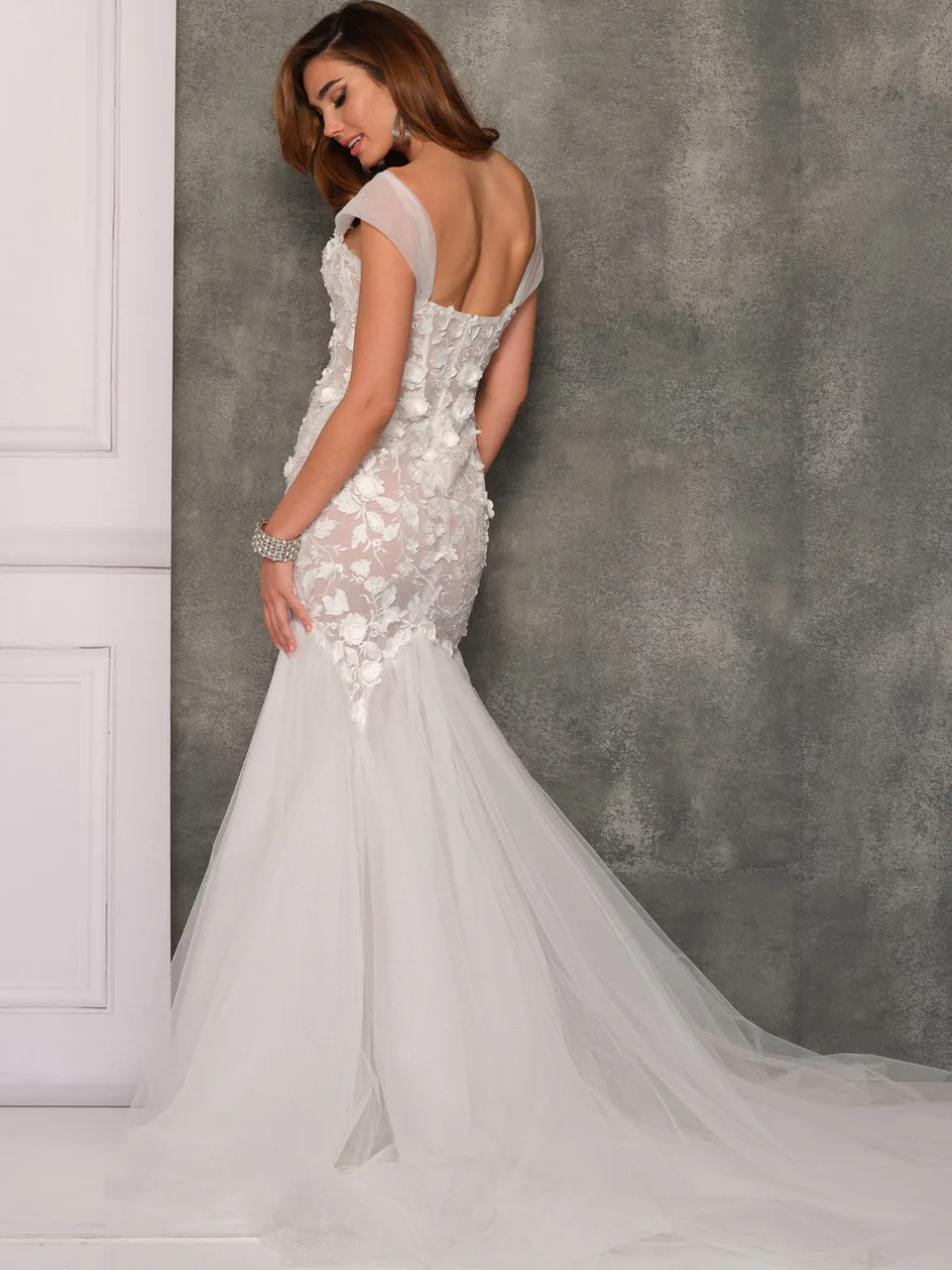 Dave & Johnny 10823 Dress in Ivory — back view