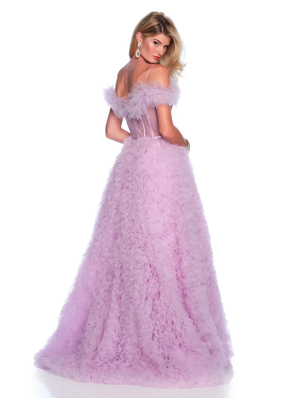 Dave & Johnny 12093 Prom Dress in Lilac — back view