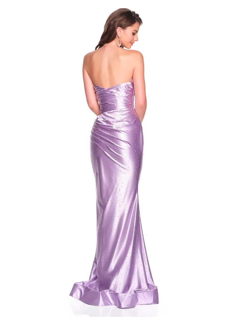 Dave & Johnny 12476 Prom Dress in Lilac — back view