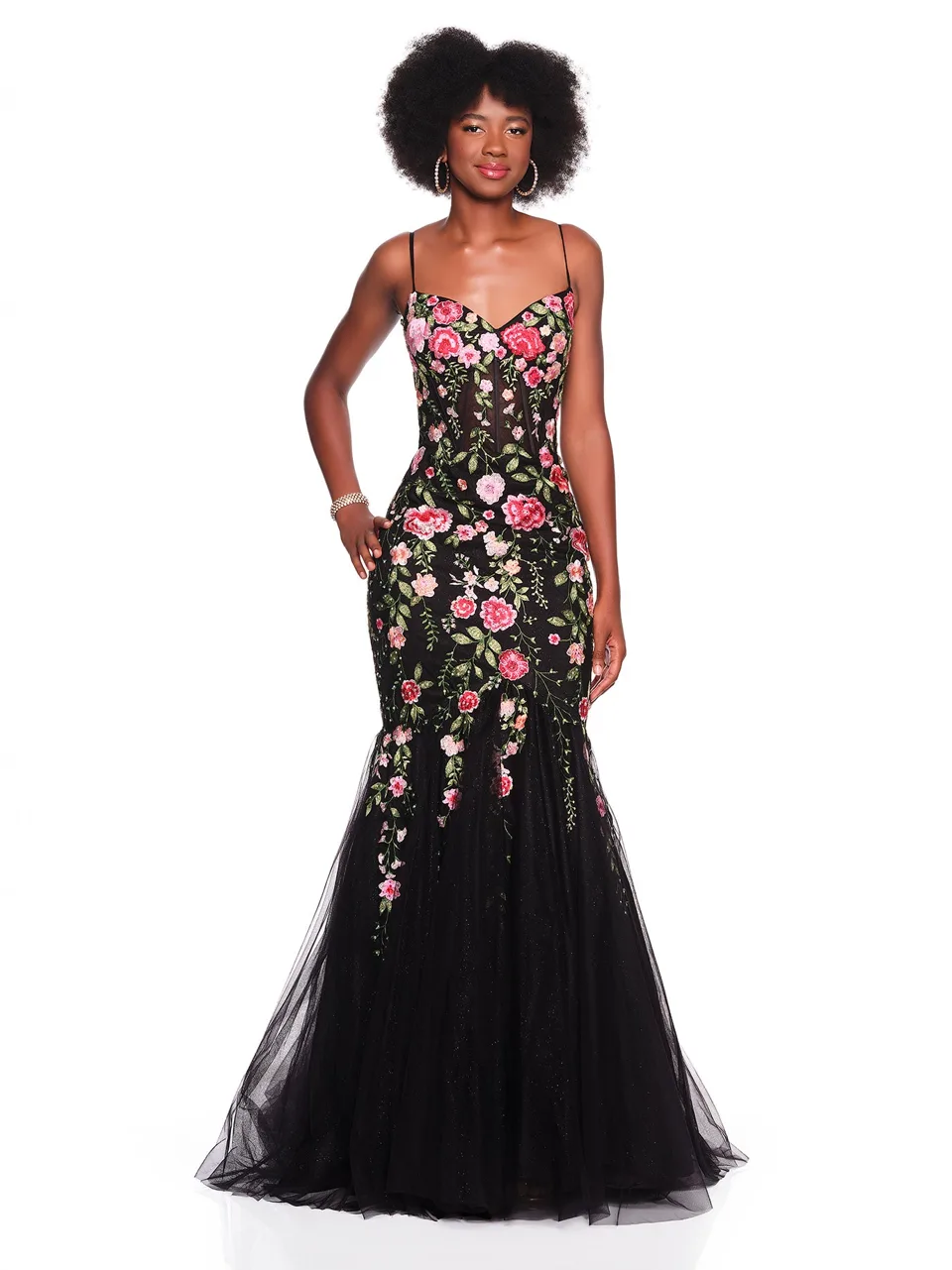 Dave & Johnny 12488 Prom Dress in Black — front view