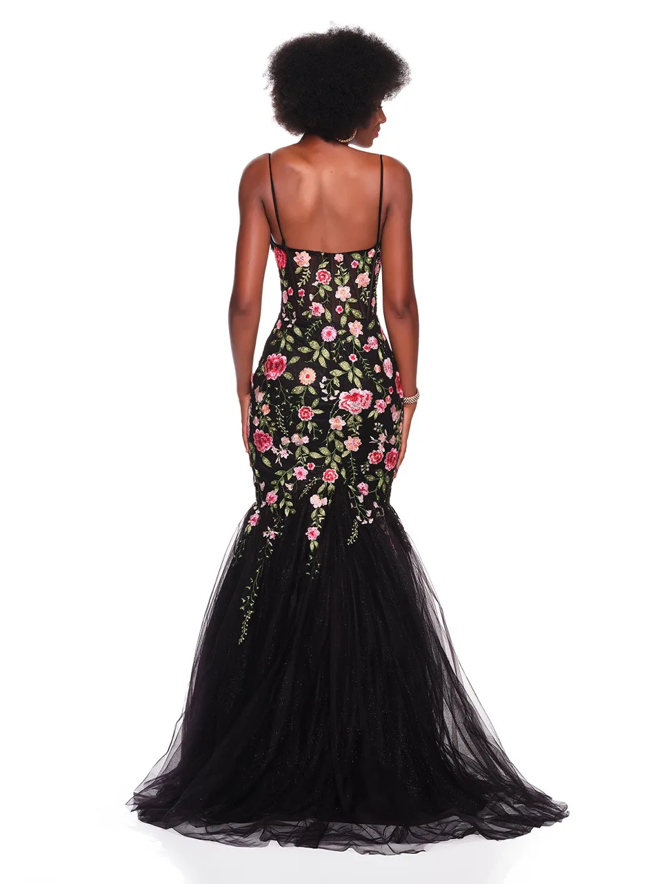 Dave & Johnny 12488 Prom Dress in Black — back view