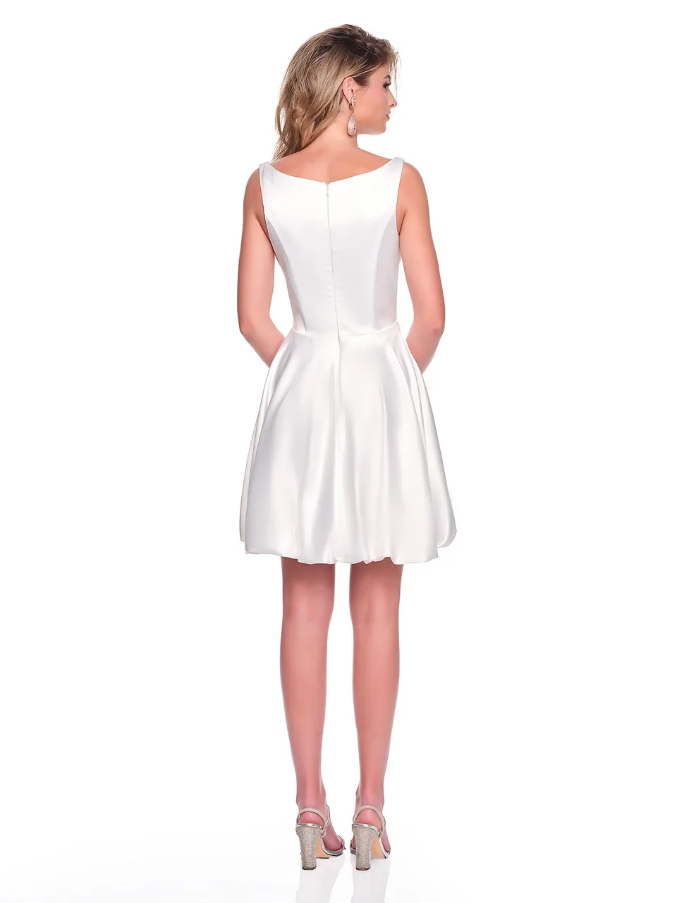 Dave & Johnny 12492 Prom Dress in Ivory — back view
