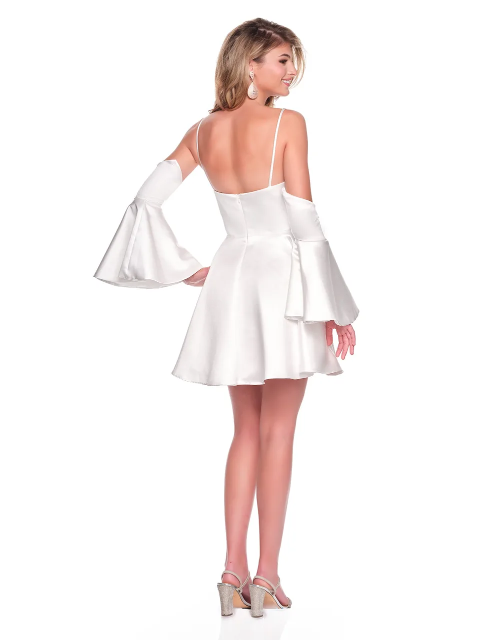 Dave & Johnny 12493 Prom Dress in Ivory — back view