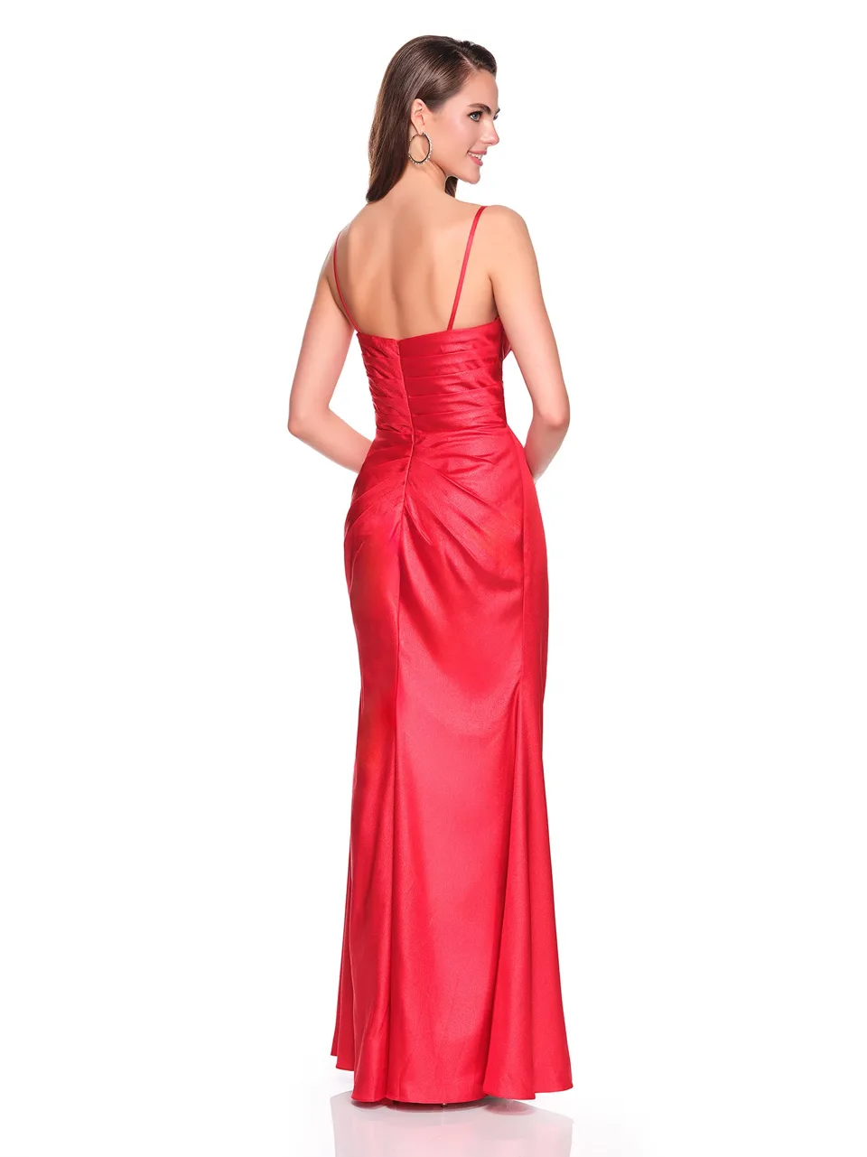 Dave & Johnny 12528 Prom Dress in Red — back view