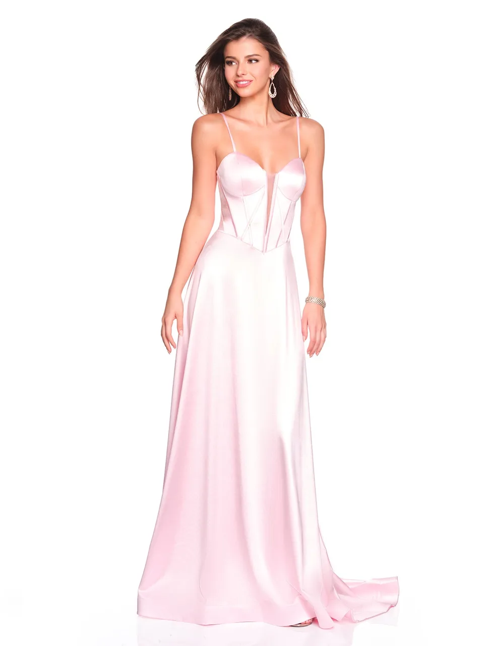Dave & Johnny 12534 Prom Dress in Pink — front view
