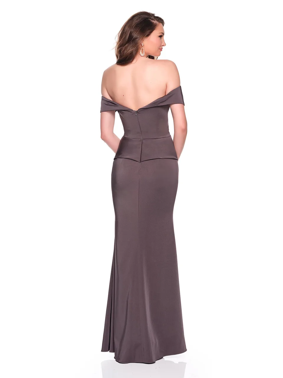 Dave & Johnny 12571 Prom Dress in Slate — back view
