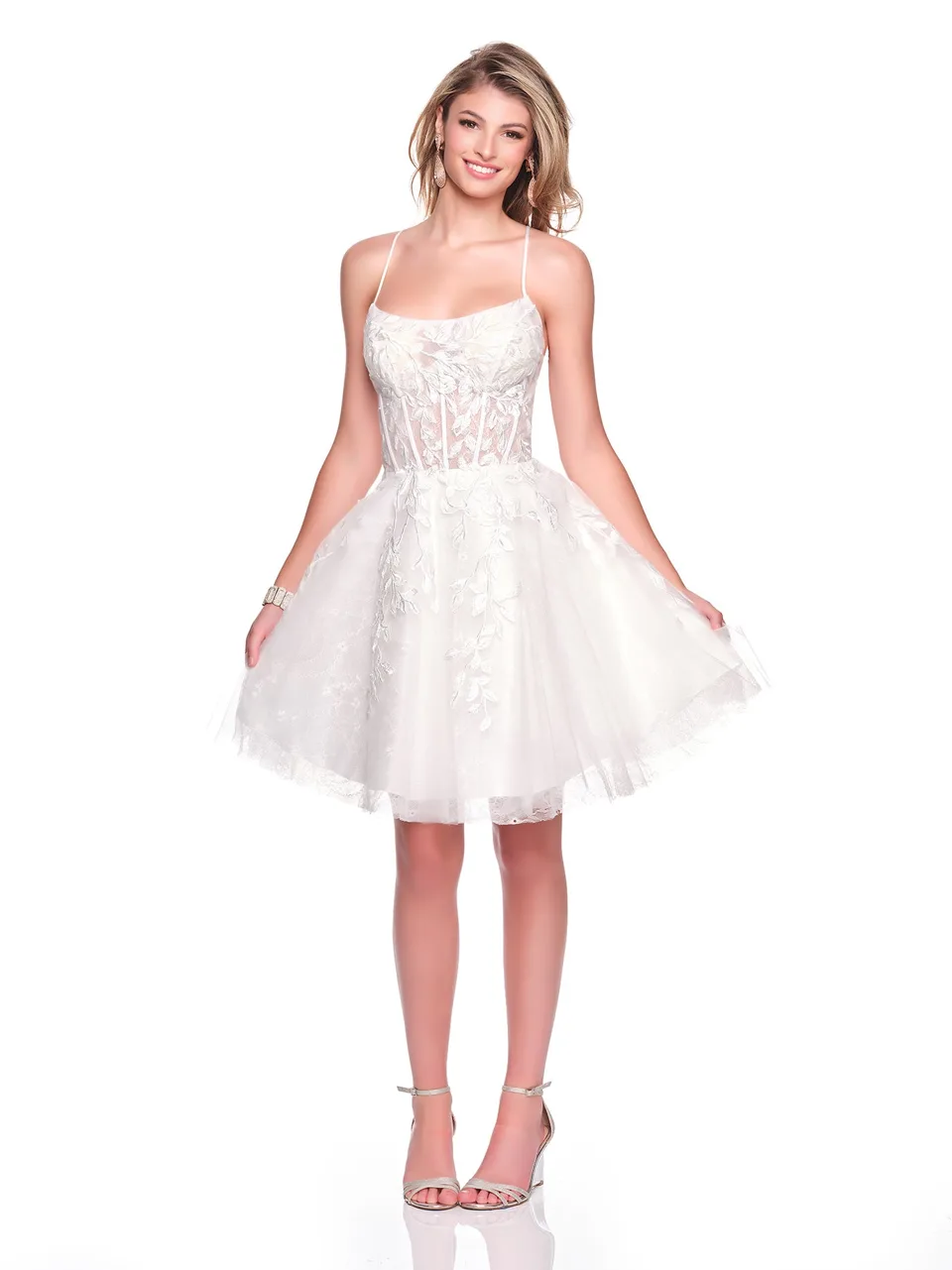 Dave & Johnny 12667 Prom Dress in Ivory — front view