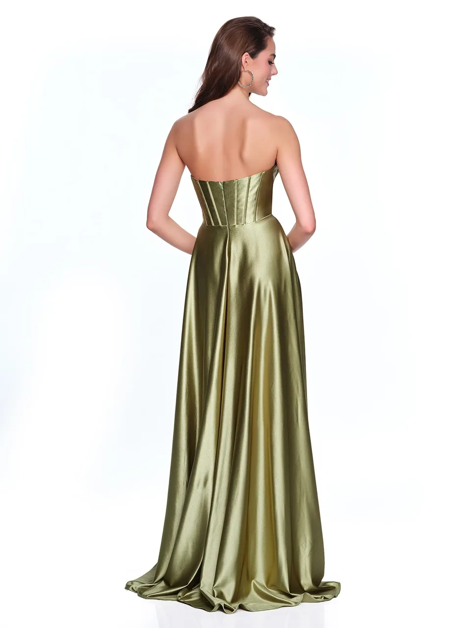 Dave & Johnny 12717 Prom Dress in Sage — back view