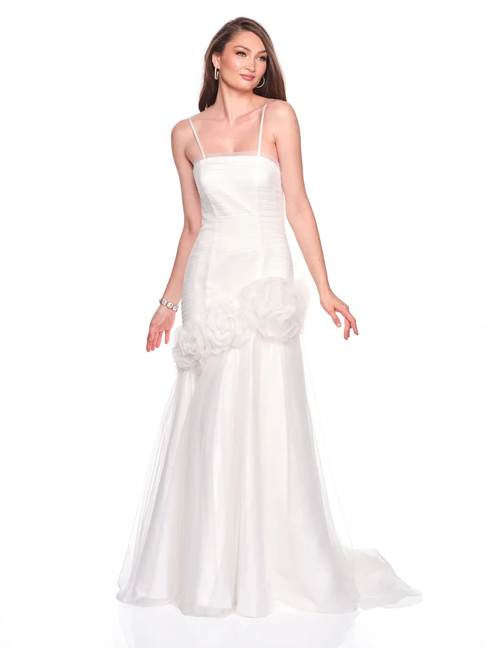 Dave & Johnny 12731 Wedding Dress in Ivory — front view