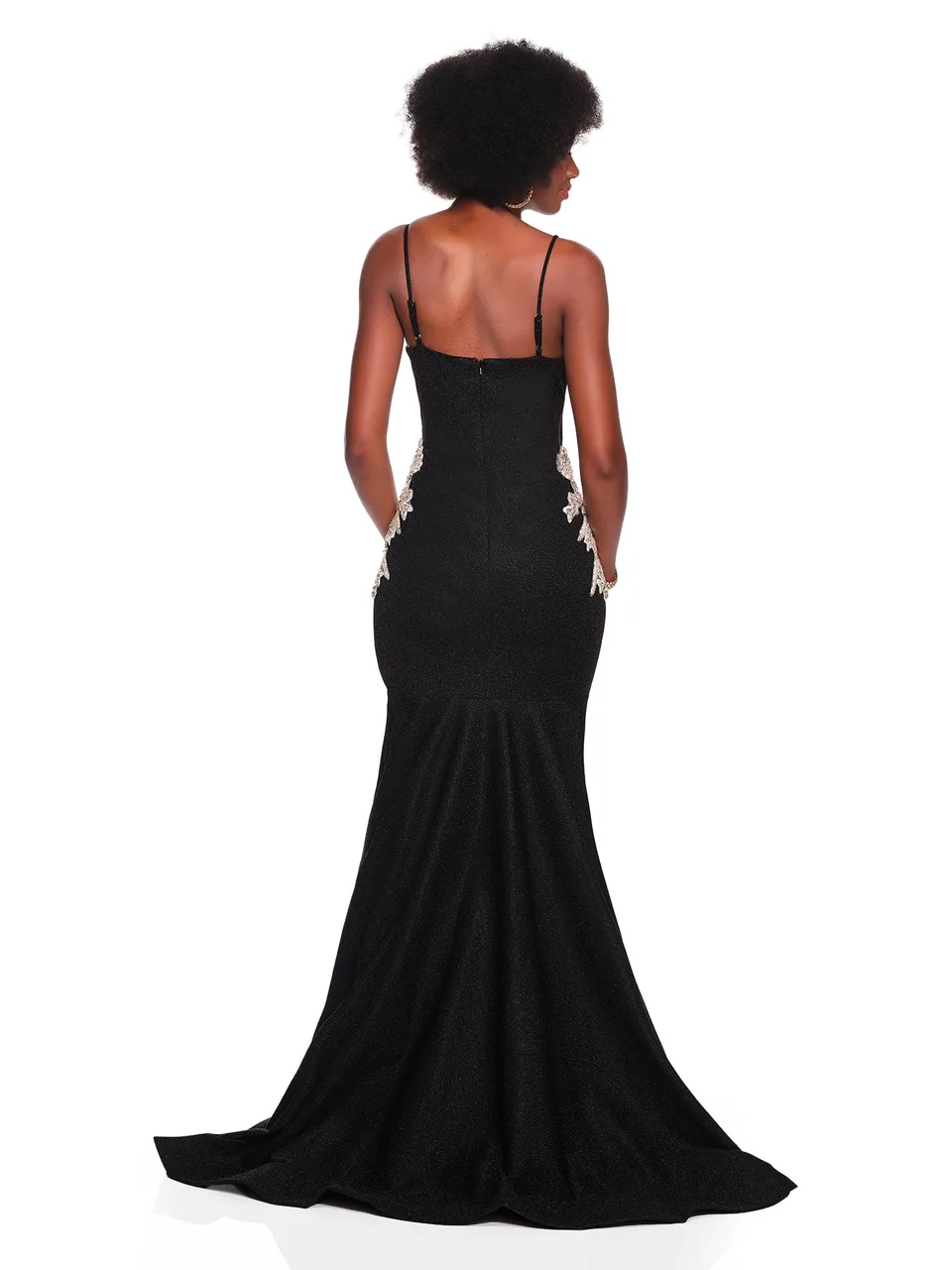 Dave & Johnny 12800 Prom Dress in Black — back view