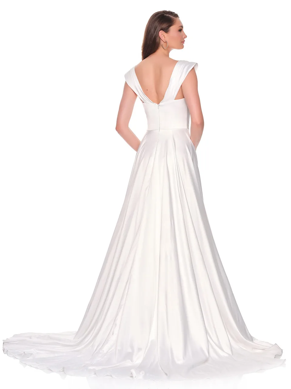 Dave & Johnny 12823 Wedding Dress in Ivory — back view
