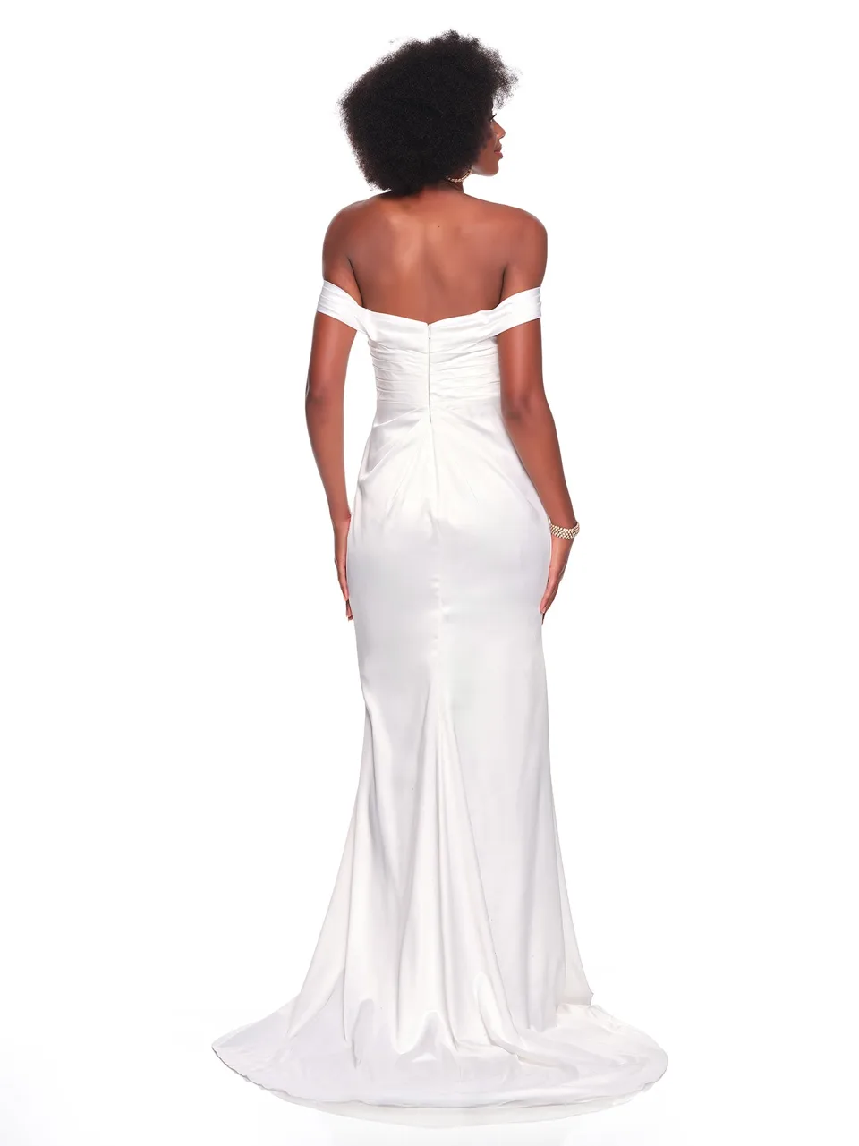 Dave & Johnny 12827 Wedding Dress in Ivory — back view