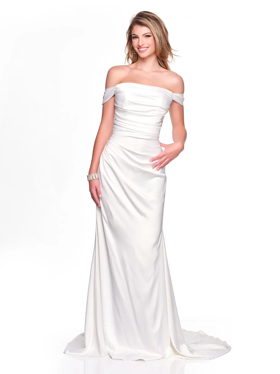 Dave & Johnny 12829 Wedding Dress in Ivory — front view
