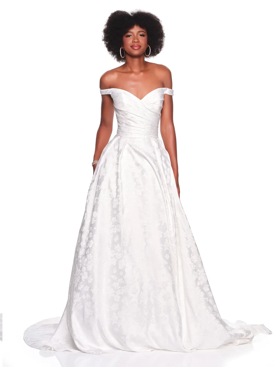 Dave & Johnny 12858 Wedding Dress in Ivory — front view