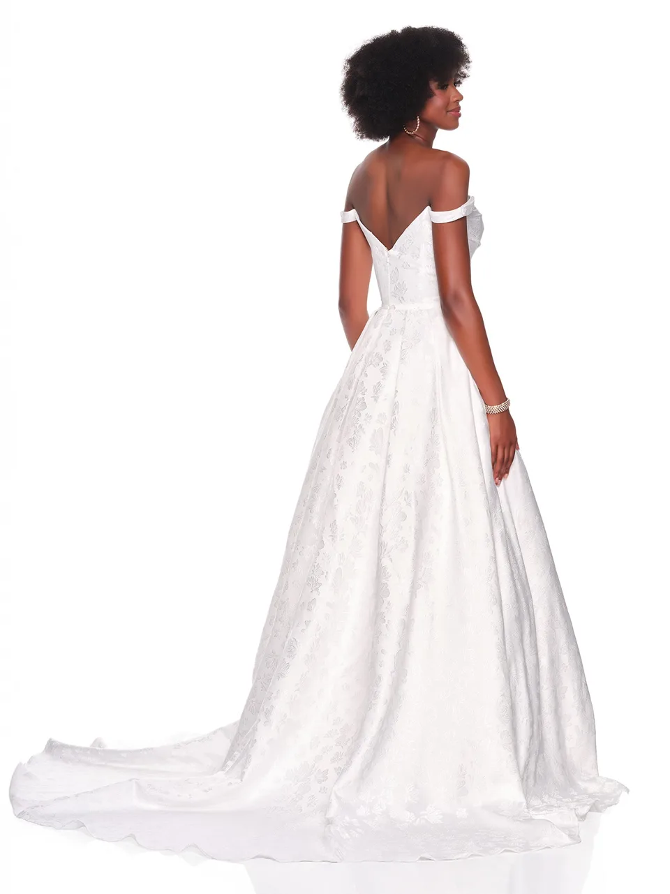 Dave & Johnny 12858 Wedding Dress in Ivory — back view