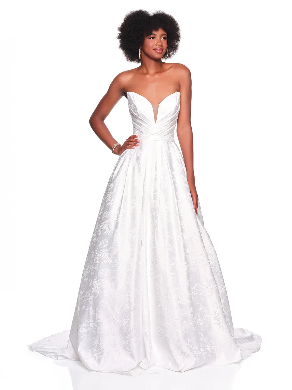Dave & Johnny 12859 Wedding Dress in Ivory — front view
