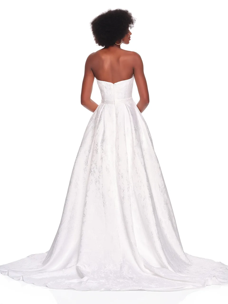 Dave & Johnny 12859 Wedding Dress in Ivory — back view