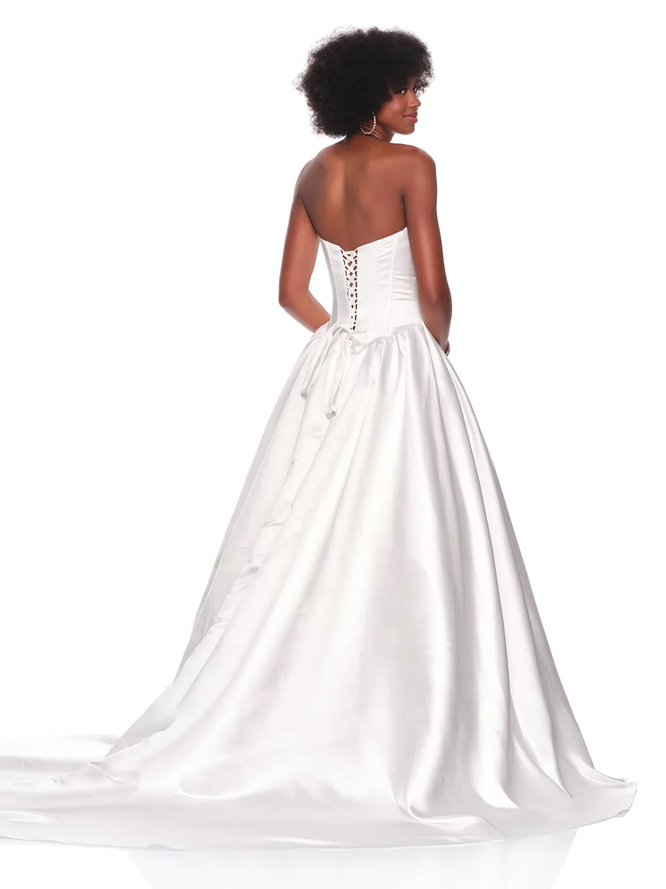 Dave & Johnny 12866 Wedding Dress in Ivory — back view
