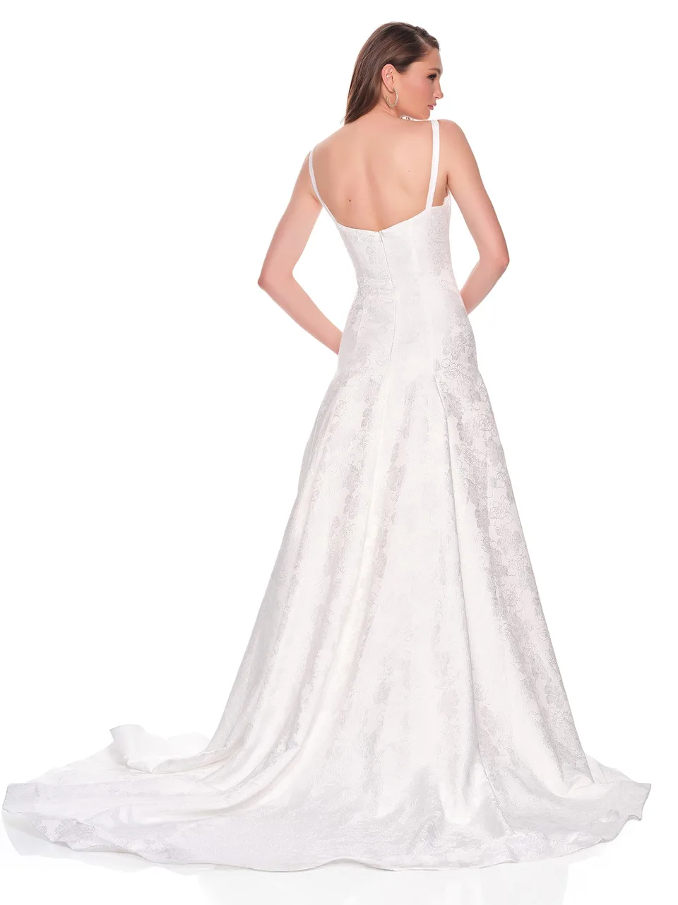 Dave & Johnny 12867 Wedding Dress in Ivory — back view