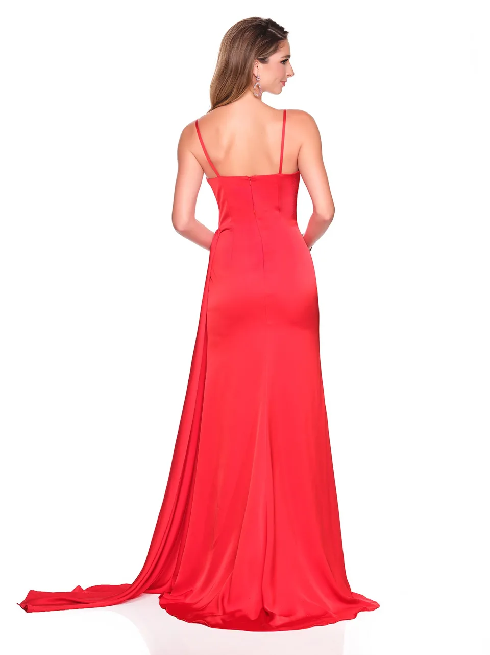 Dave & Johnny 12870 Prom Dress in Red — back view