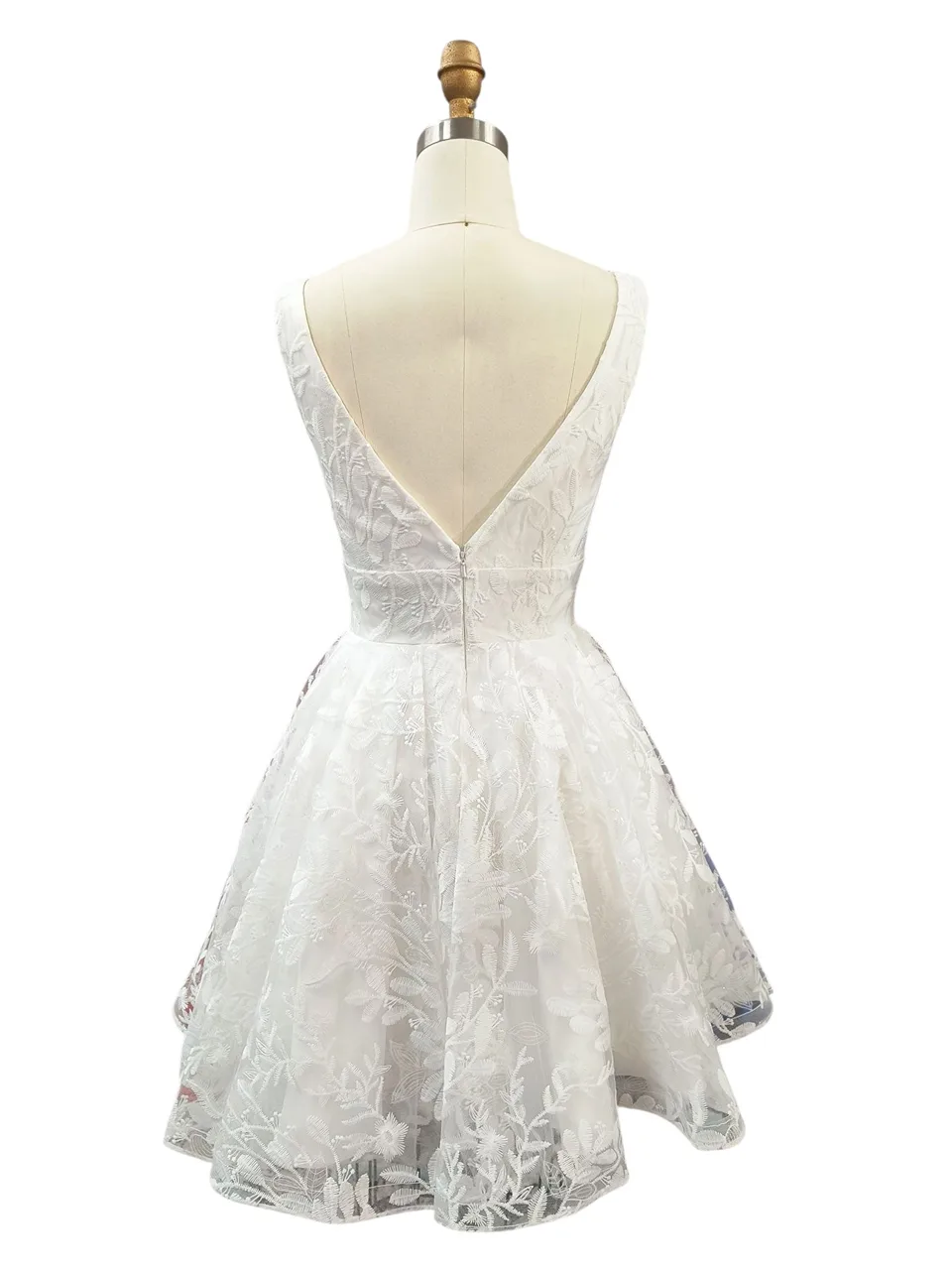 Dave & Johnny 12959 Wedding Dress in Ivory — back view
