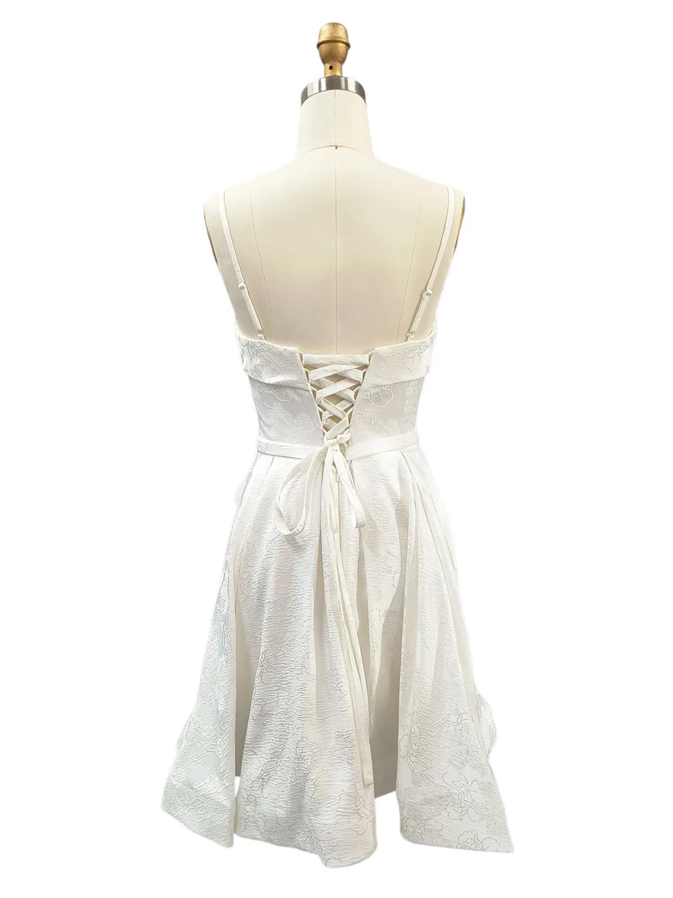 Dave & Johnny 12961 Prom Dress in Ivory — back view