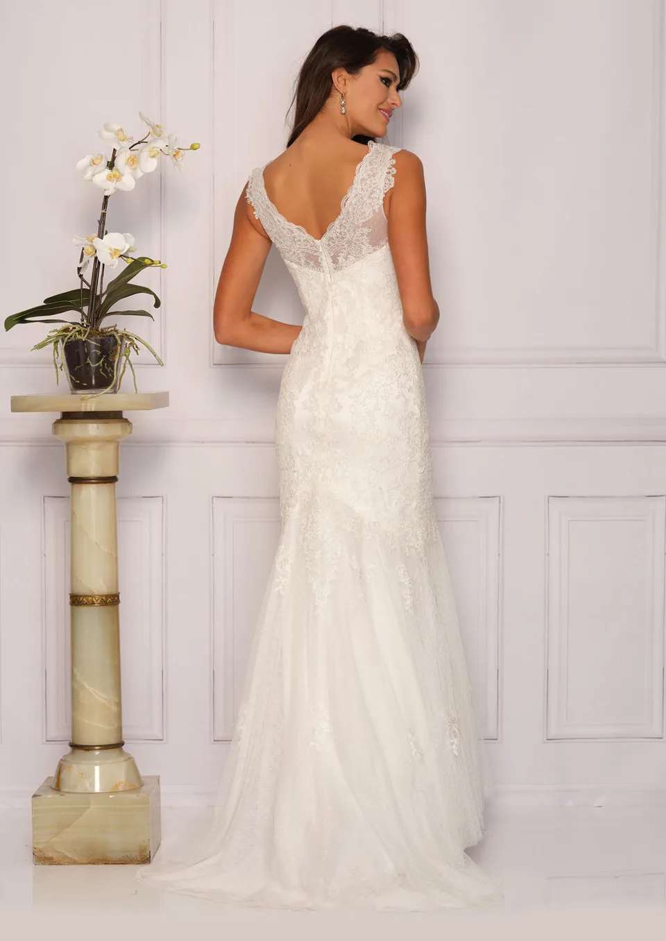 Dave & Johnny 1937W Wedding Dress — back view
