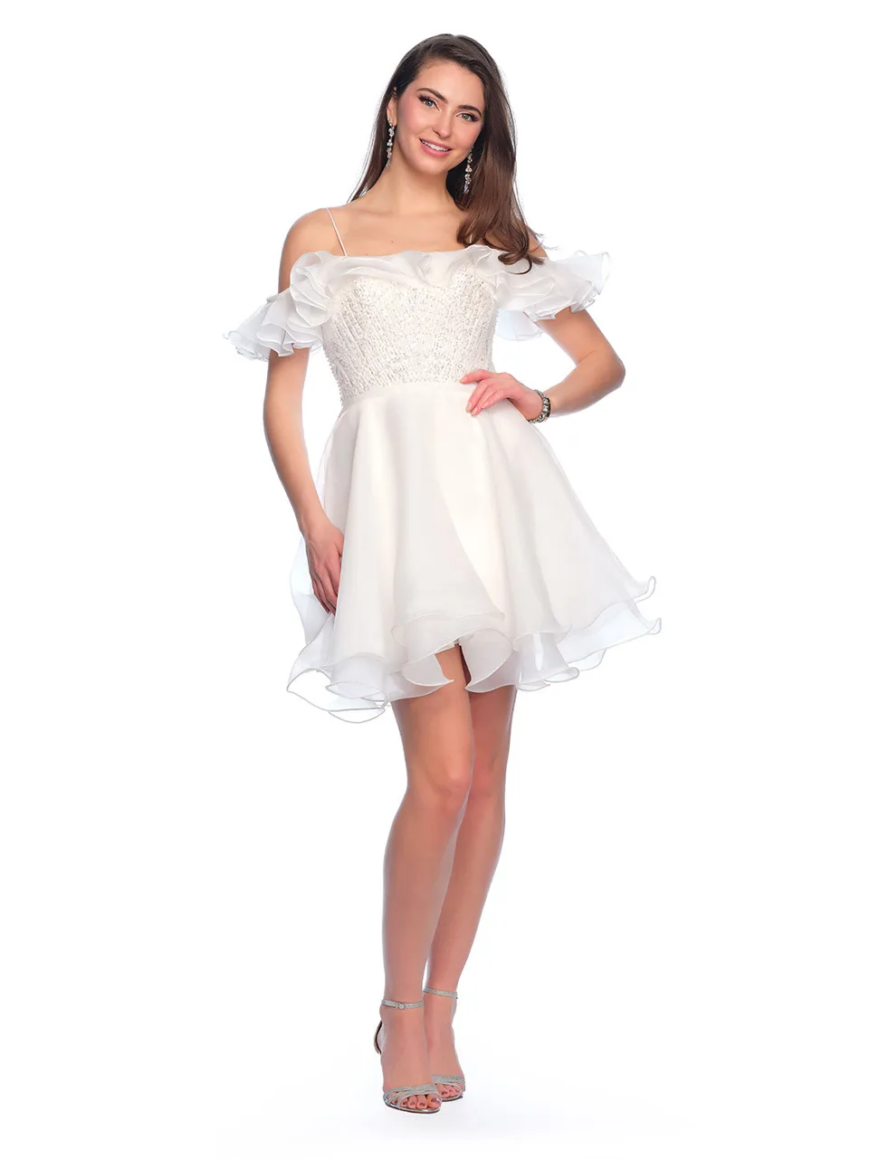Dave & Johnny 11201 Wedding Dress in Ivory — front view