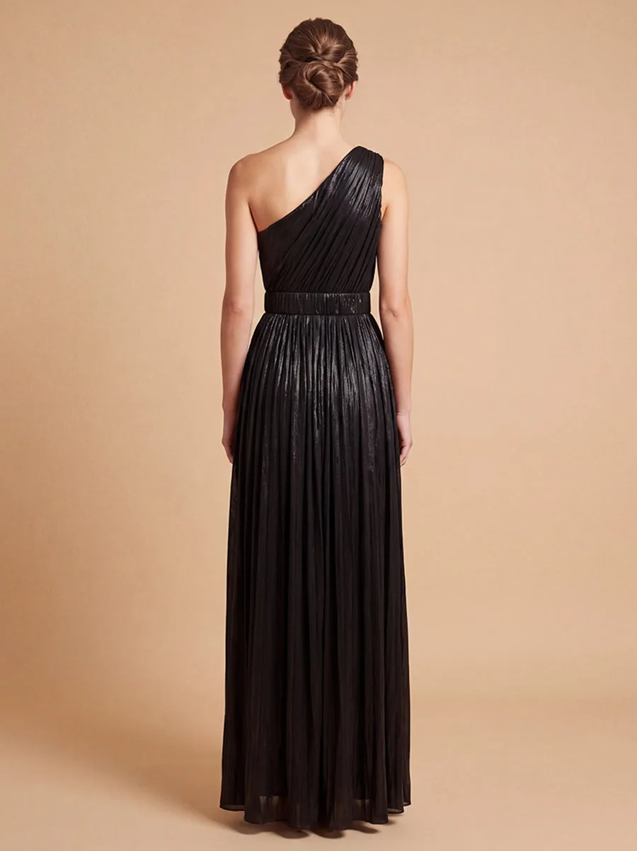 One Shoulder Metallic Dress by Lara New York — style 28844