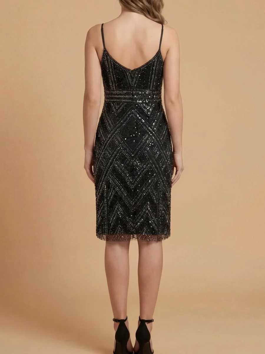 Beaded Flounce Dress by Lara New York — style 28860