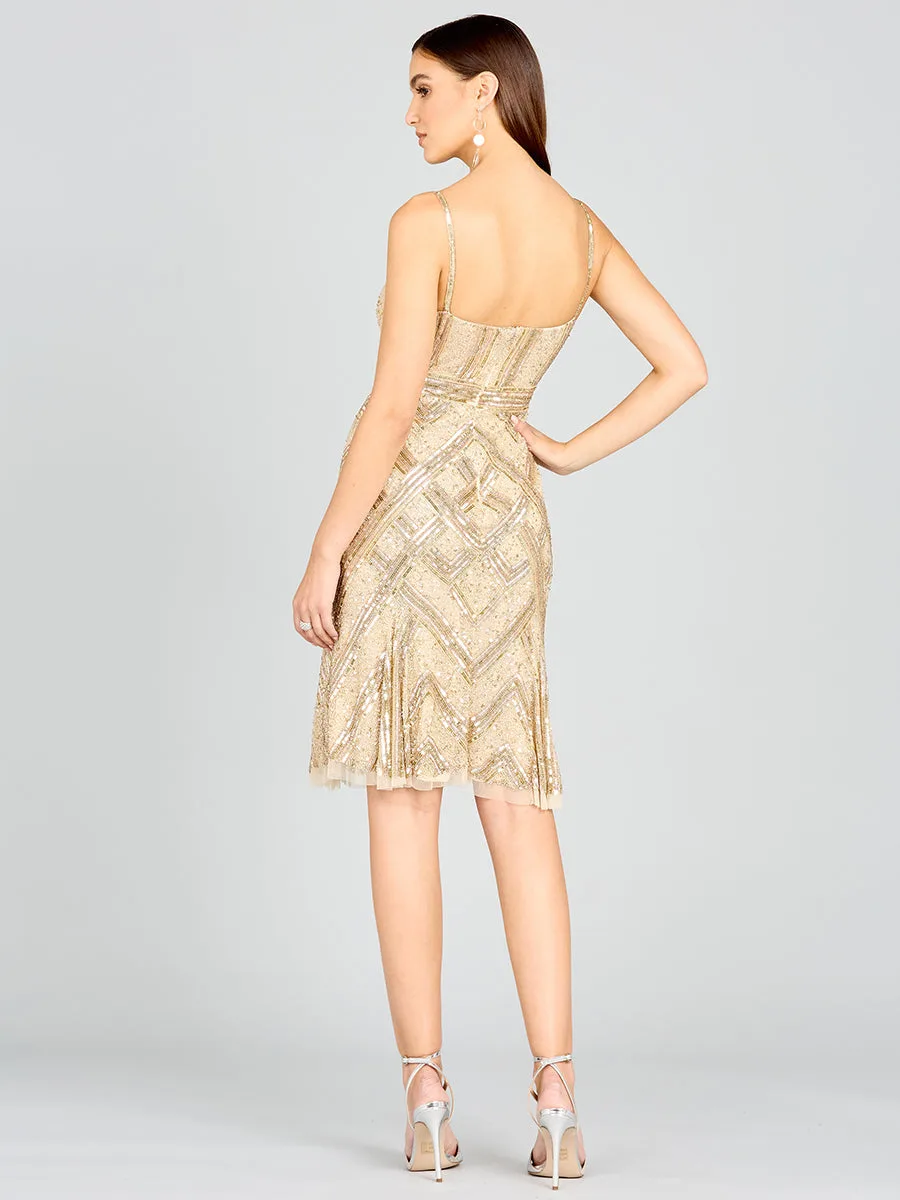 Beaded Flounce Dress by Lara New York — style 28860