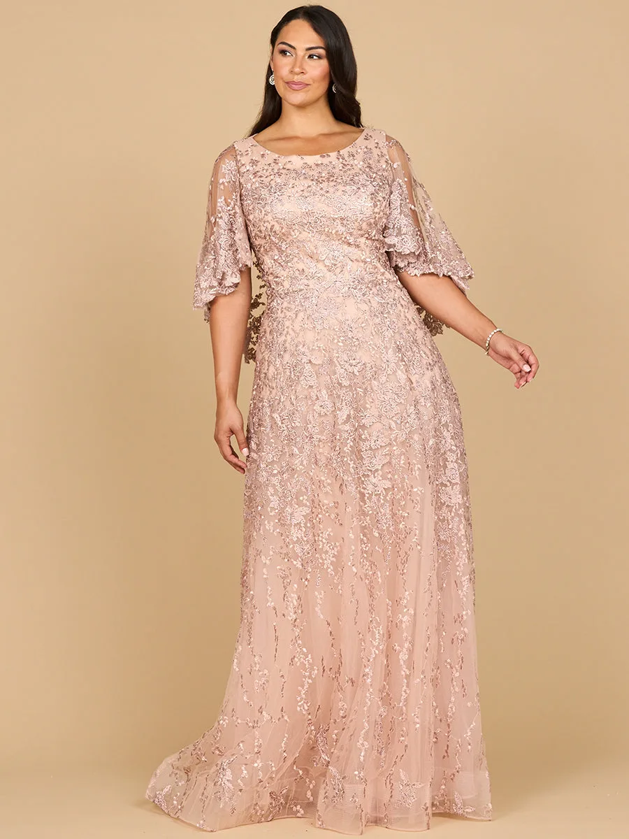 Cape Sleeve Mother's Gown by Lara New York — style 28881
