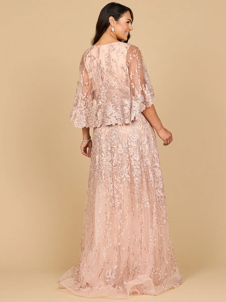 Cape Sleeve Mother's Gown by Lara New York — style 28881