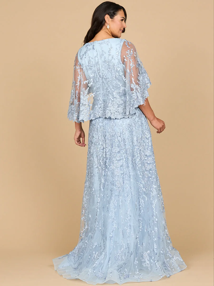 Cape Sleeve Mother's Gown by Lara New York — style 28881