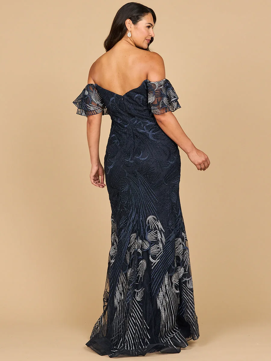 Off Shoulder Mermaid Lace Gown by Lara New York — style 28884