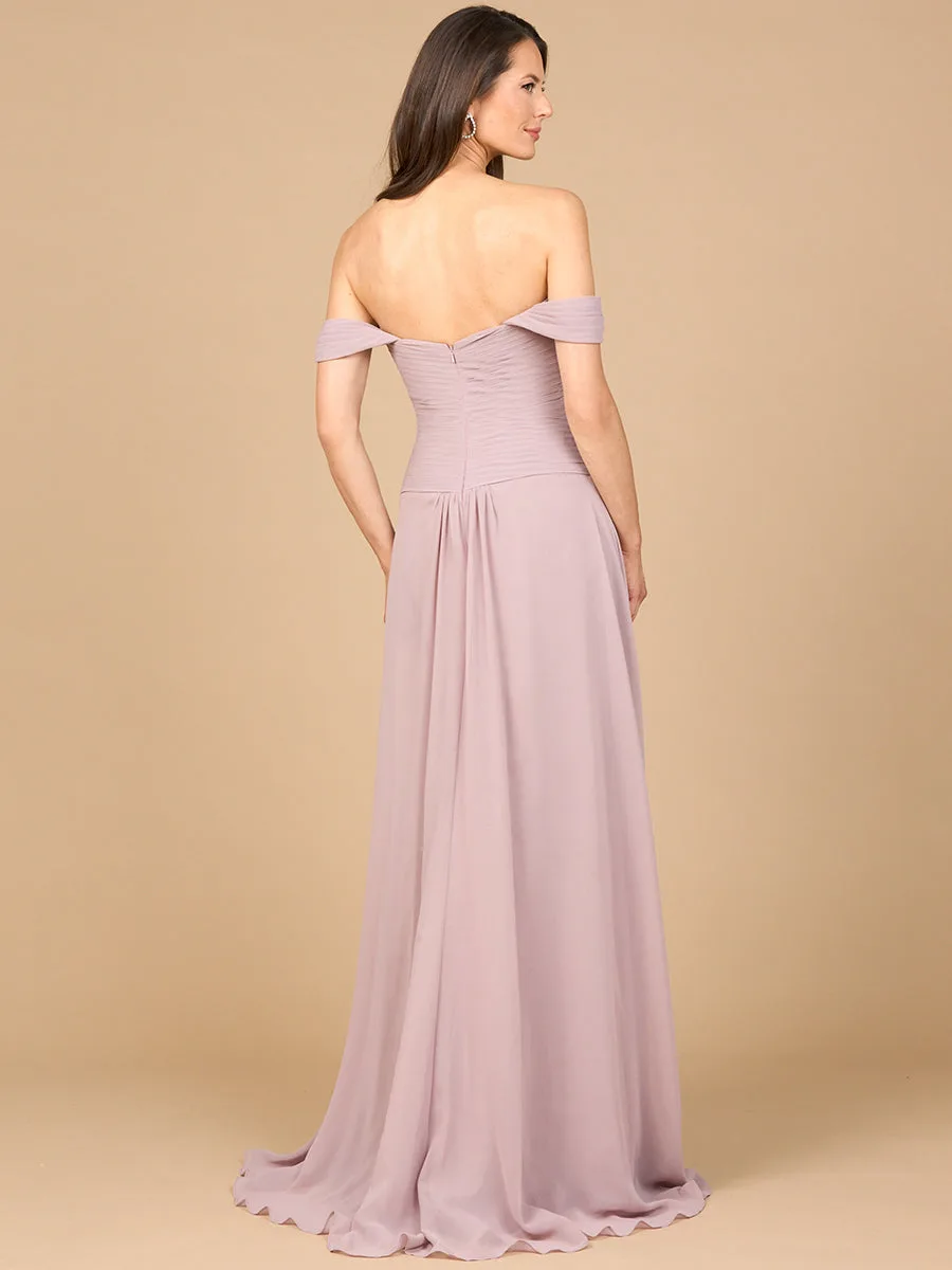 Off Shoulder Chiffon Dress by Lara New York — style 28911