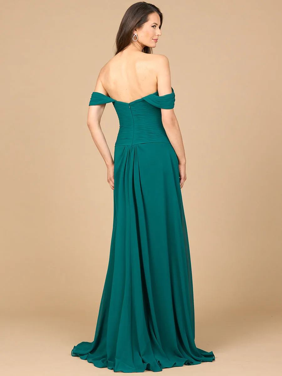 Off Shoulder Chiffon Dress by Lara New York — style 28911