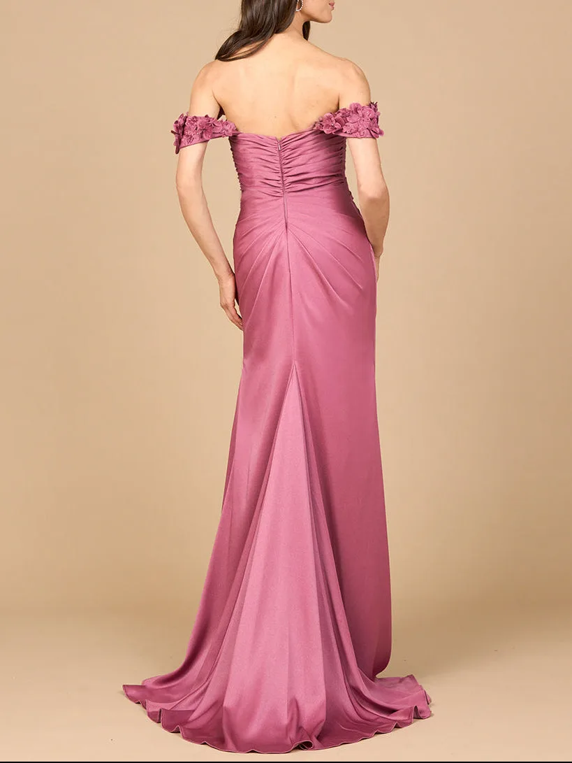 Off Shoulder Crepe Gown by Lara New York — style 28916