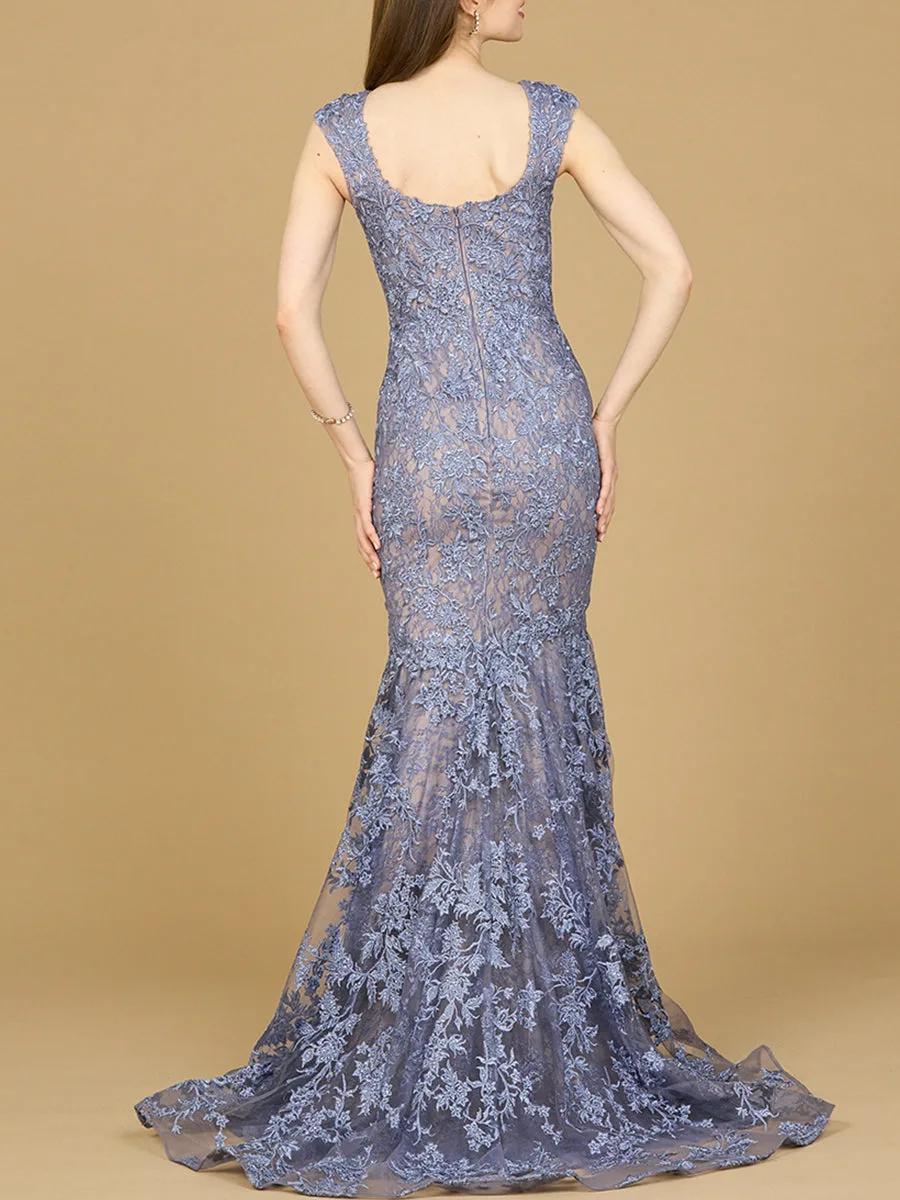 Sleeveless Mermaid Lace Embroidered Gown by Lara New York — style 28922