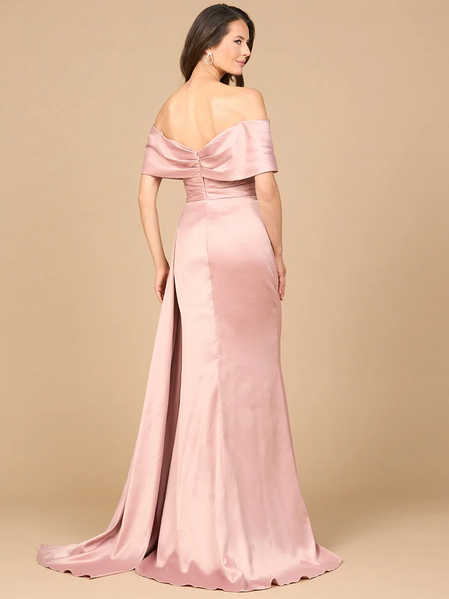 Off Shoulder Satin Dress by Lara New York — style 28945
