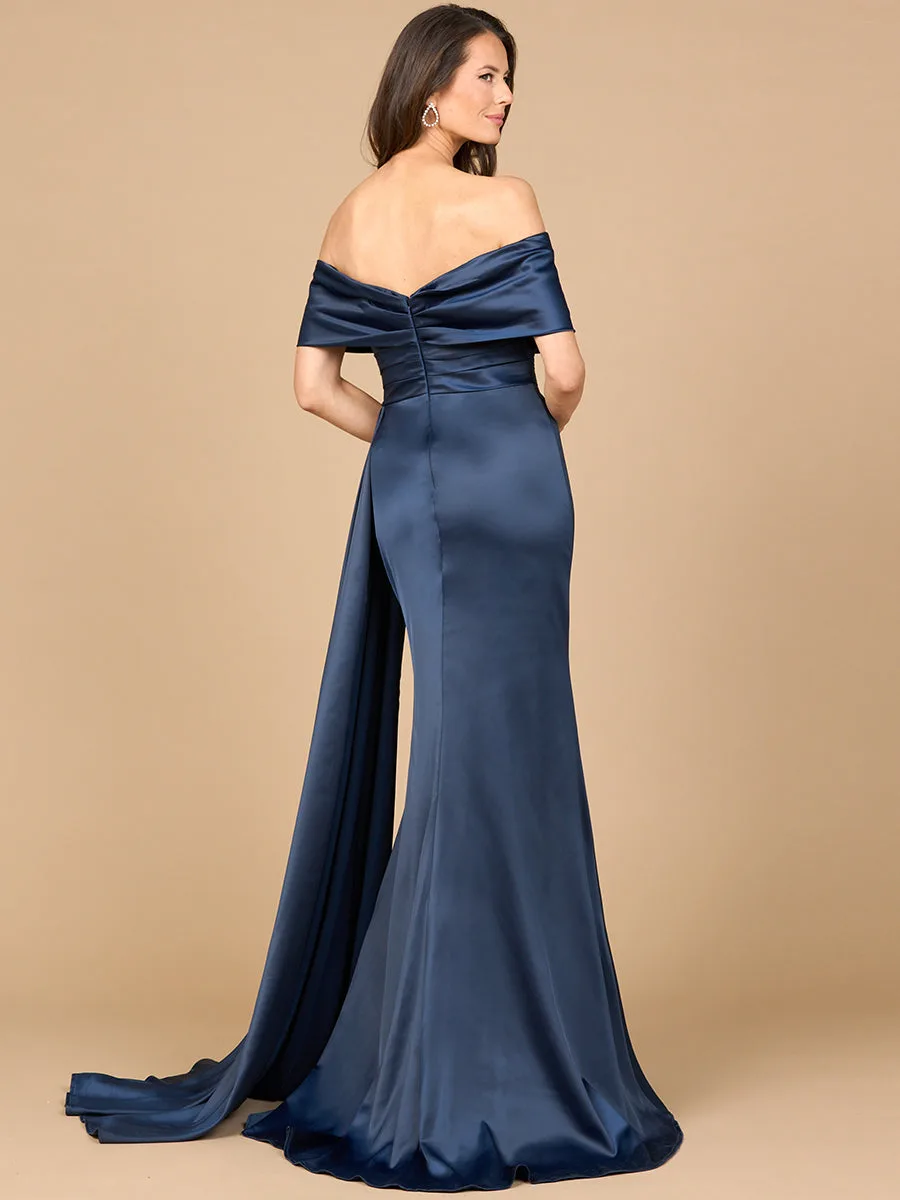 Off Shoulder Satin Dress by Lara New York — style 28945