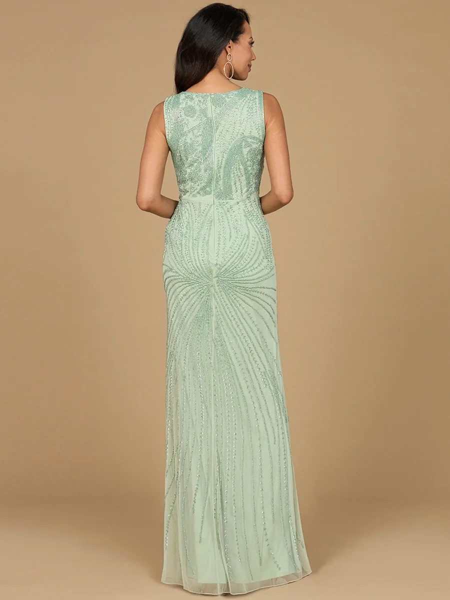 Asymmetrical, Beaded Gown by Lara New York — style 28976