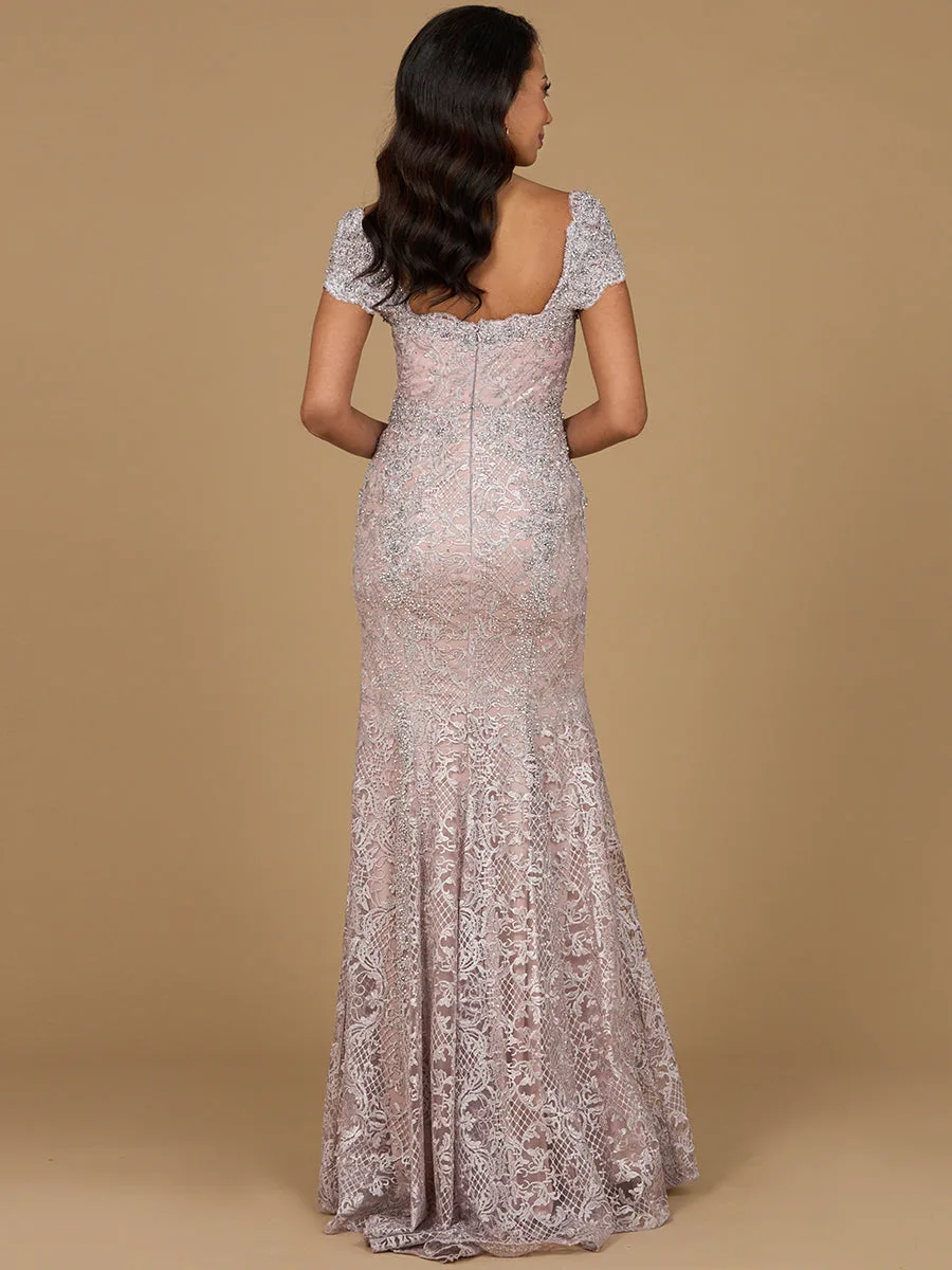 Fitted Lace Mermaid Gown by Lara New York — style 28980