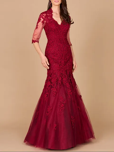 Long Sleeve, Mermaid Lace Gown