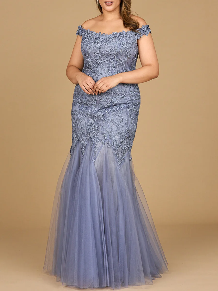Off Shoulder Mermaid Gown by Lara New York — style 29021