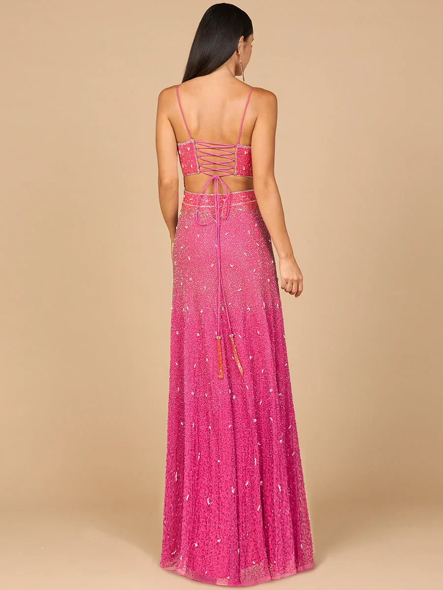 Ombre Beaded Gown by Lara New York — style 29033